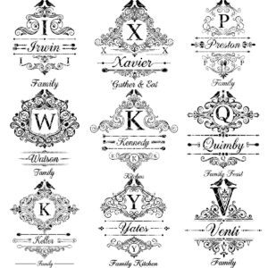 Charcuterie Board Engraving File Bundle with Vintage Monogram and Family Name Designs for Glowforge