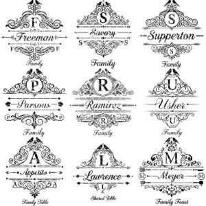 Charcuterie Board Engraving File Bundle with Vintage Monogram and Family Name Designs for Glowforge