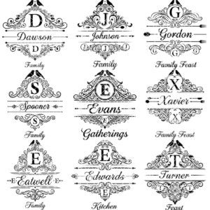 Charcuterie Board Engraving File Bundle with Vintage Monogram and Family Name Designs for Glowforge