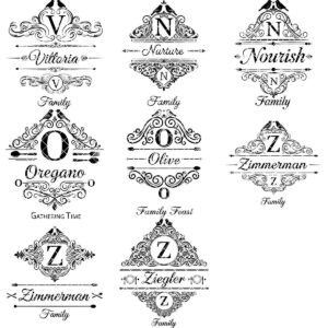 Charcuterie Board Engraving File Bundle with Vintage Monogram and Family Name Designs for Glowforge