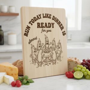 Charcuterie Board Engraving File, Funny Vegetable Workout, Personalized Fitness Gift