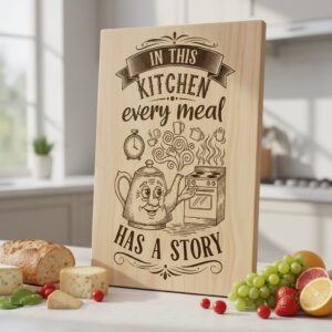 Charcuterie Board Engraving File, Whimsical Toast Breakfast Kitchen Design Bundle