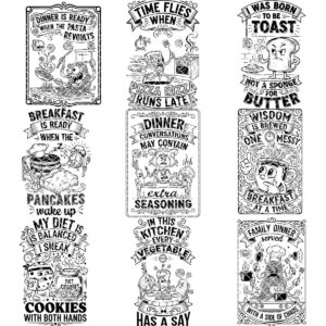 Charcuterie Board Engraving File, Whimsical Toast Breakfast Kitchen Design Bundle