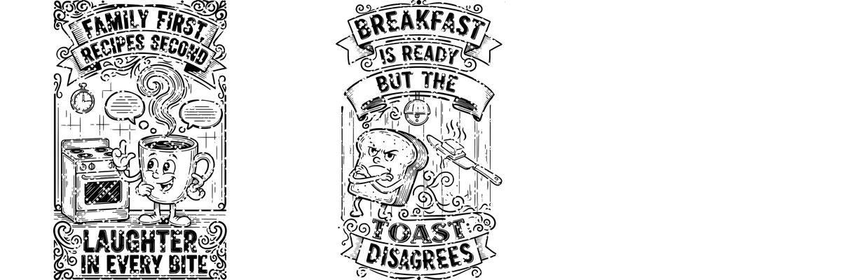 Charcuterie Board Engraving File, Whimsical Toast Breakfast Kitchen Design Bundle