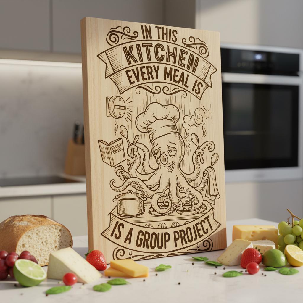 Charcuterie Board Engraving File, Whimsical Toast Breakfast Kitchen Design Bundle