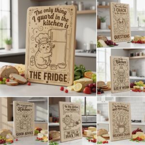 Engraving File Bundle Retro Kitchen Designs for Charcuterie Boards Whimsical Snacks