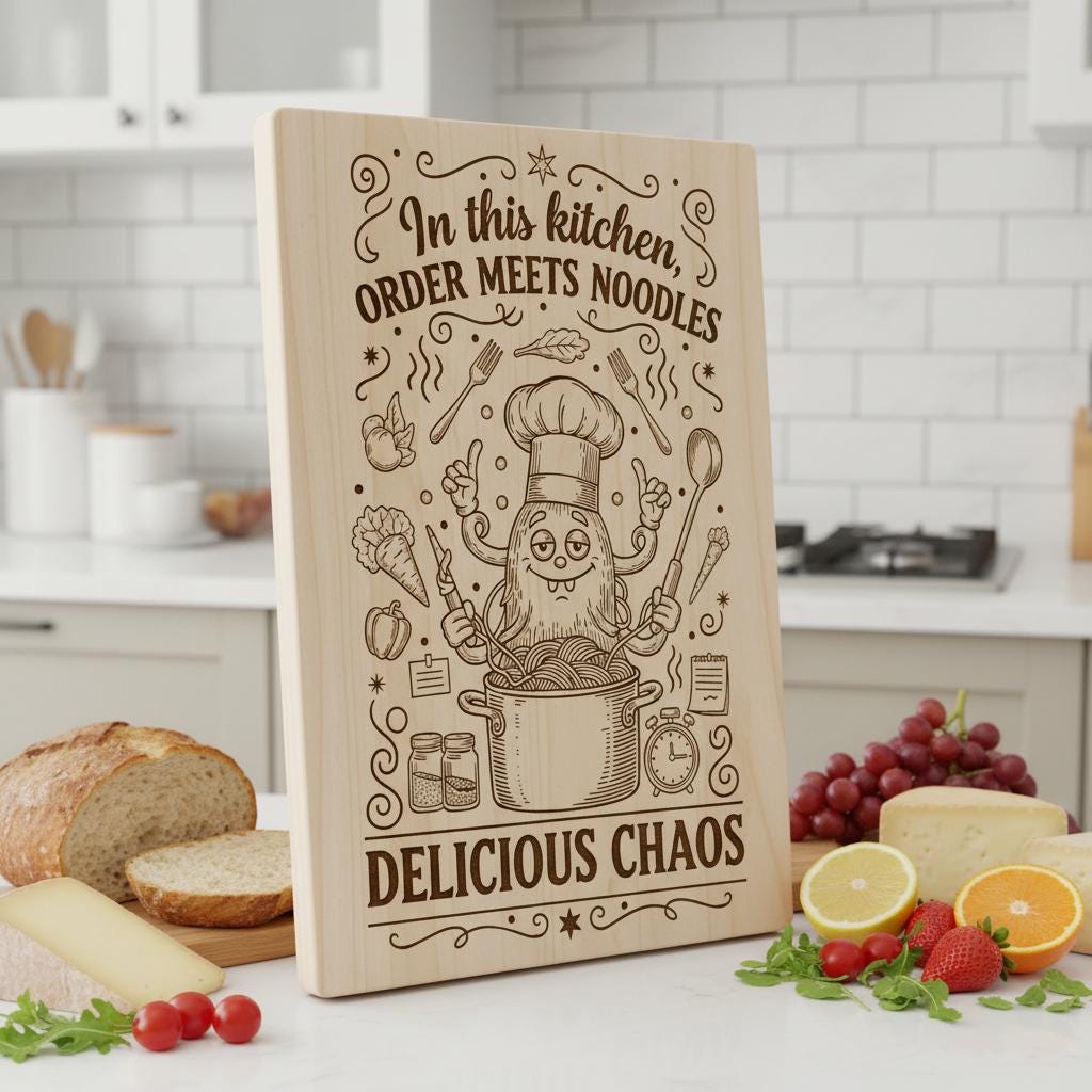 Engraving File Bundle Retro Kitchen Designs for Charcuterie Boards Whimsical Snacks