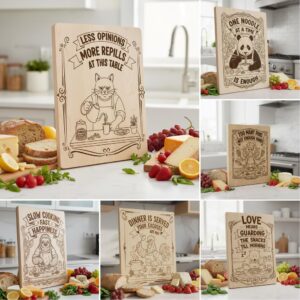 Funny Animal Noodle Charcuterie Engraving Bundle Vintage Kitchen Humor Designs