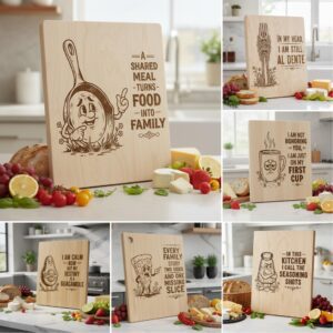 Funny Charcuterie Board Designs, Engraving Files for Quirky Kitchen Decor