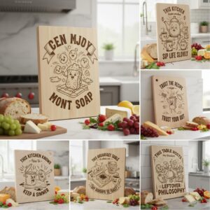 Funny Kitchen Humor Bundle, Charcuterie Board Engraving Designs, 20 Styles