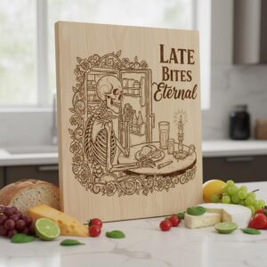 Gothic Engraving Bundle for Boards, Skeleton Barista, Vintage Floral Charcuterie