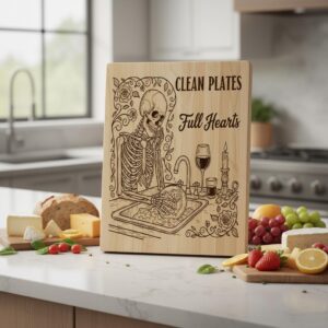 Gothic Engraving Bundle for Boards, Skeleton Barista, Vintage Floral Charcuterie