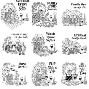 Gothic Engraving Bundle for Boards, Skeleton Barista, Vintage Floral Charcuterie