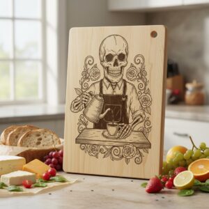 Gothic Engraving Bundle for Boards, Skeleton Barista, Vintage Floral Charcuterie