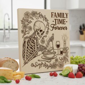 Gothic Engraving Bundle for Boards, Skeleton Barista, Vintage Floral Charcuterie