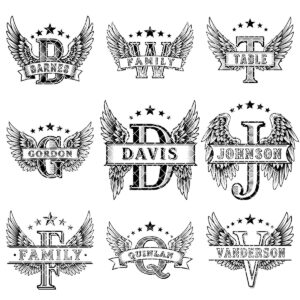 Heraldic Monogram Bundle, Family Crest Designs, Vintage Charcuterie Engraving Art