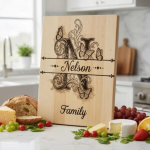 Monogram Bundle for Chopping Boards, 52 Vintage Engraving Designs, Family Name Files