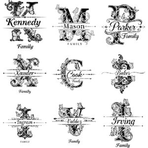 Monogram Bundle for Chopping Boards, 52 Vintage Engraving Designs, Family Name Files