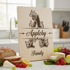 Monogram Bundle for Chopping Boards, 52 Vintage Engraving Designs, Family Name Files