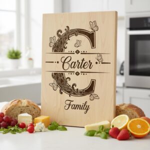 Monogram Bundle for Chopping Boards, 52 Vintage Engraving Designs, Family Name Files