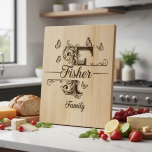 Monogram Bundle for Chopping Boards, 52 Vintage Engraving Designs, Family Name Files