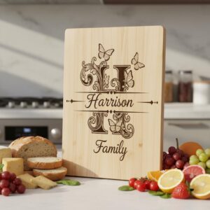 Monogram Bundle for Chopping Boards, 52 Vintage Engraving Designs, Family Name Files