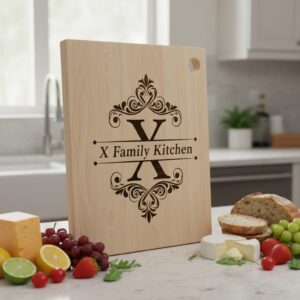 Monogram Charcuterie Board Bundle, 52 Family Name Engraving Designs