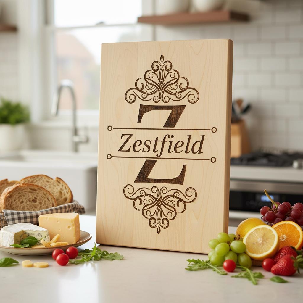 Monogram Charcuterie Board Bundle, 52 Family Name Engraving Designs