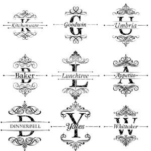 Monogram Charcuterie Board Bundle, 52 Family Name Engraving Designs