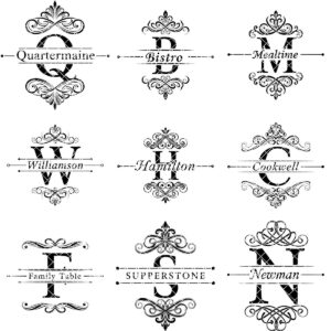 Monogram Charcuterie Board Bundle, 52 Family Name Engraving Designs