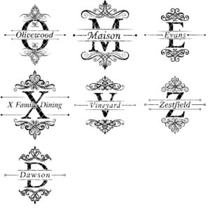 Monogram Charcuterie Board Bundle, 52 Family Name Engraving Designs