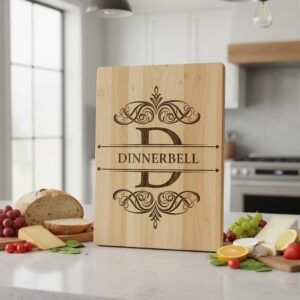 Monogram Charcuterie Board Bundle, 52 Family Name Engraving Designs