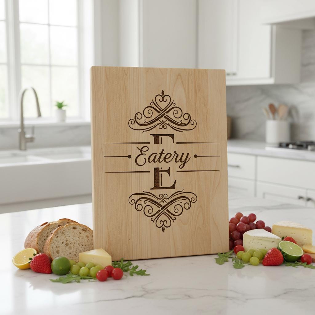 Monogram Charcuterie Board Bundle, 52 Family Name Engraving Designs