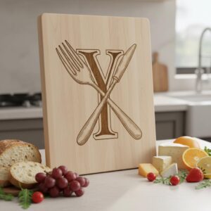Monogram Engraving File, 52 Culinary Alphabet Designs for Charcuterie Boards