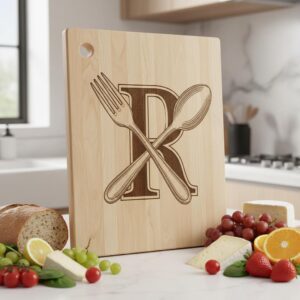 Monogram Engraving File, 52 Culinary Alphabet Designs for Charcuterie Boards