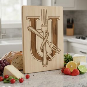 Monogram Engraving File, 52 Culinary Alphabet Designs for Charcuterie Boards