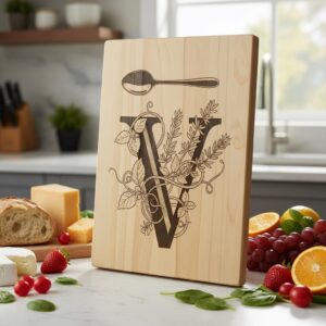 Monogram Engraving File, 52 Culinary Alphabet Designs for Charcuterie Boards