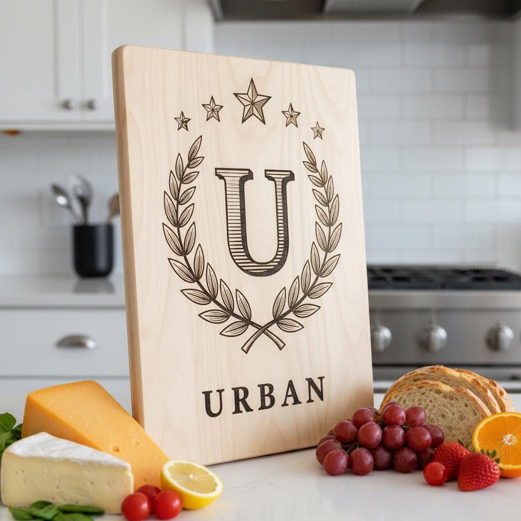 Monogram Engraving File for Chopping Board, Personalized Charcuterie Name Designs Bundle