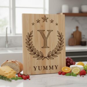 Monogram Engraving File for Chopping Board, Personalized Charcuterie Name Designs Bundle