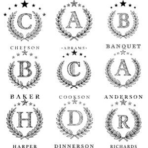 Monogram Engraving File for Chopping Board, Personalized Charcuterie Name Designs Bundle