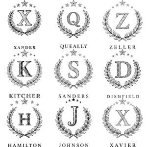 Monogram Engraving File for Chopping Board, Personalized Charcuterie Name Designs Bundle