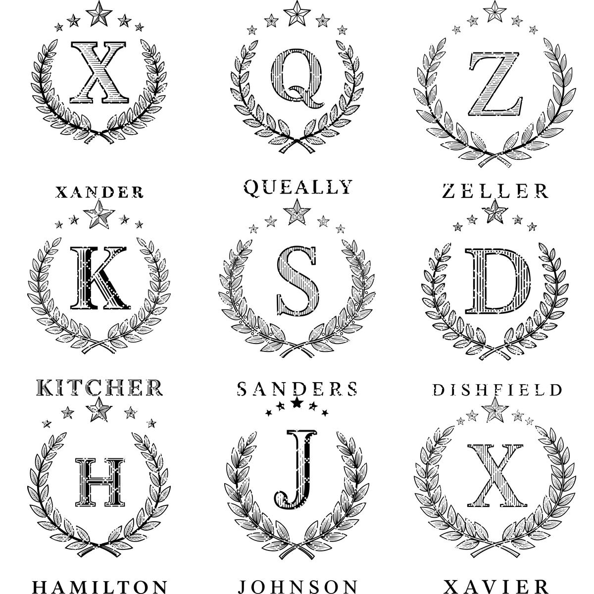 Monogram Engraving File for Chopping Board, Personalized Charcuterie Name Designs Bundle