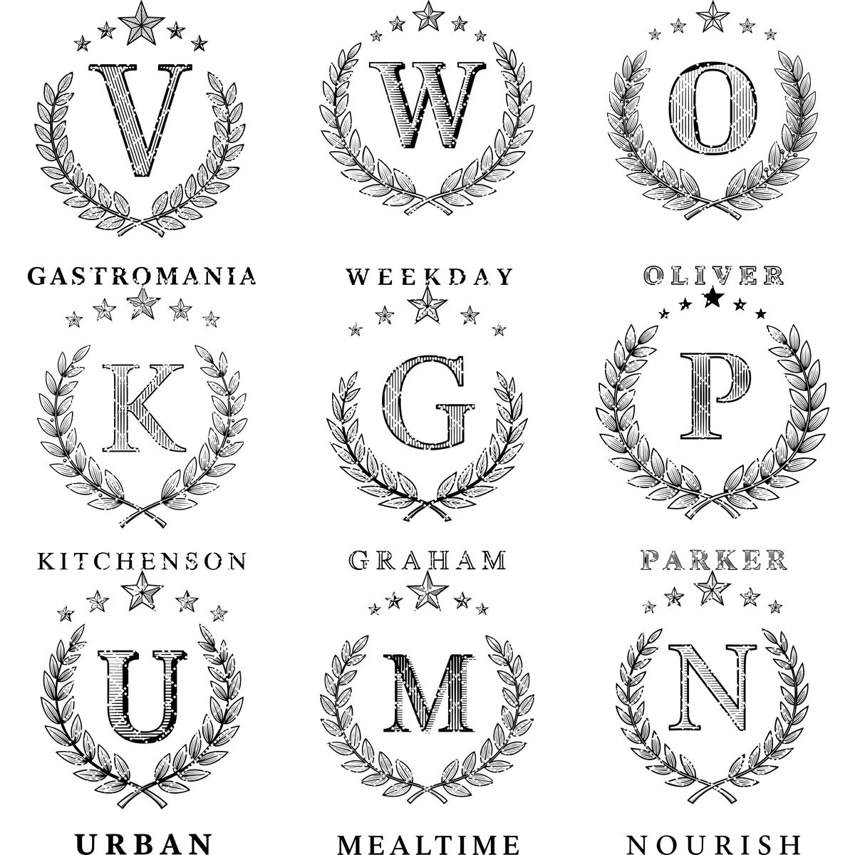 Monogram Engraving File for Chopping Board, Personalized Charcuterie Name Designs Bundle