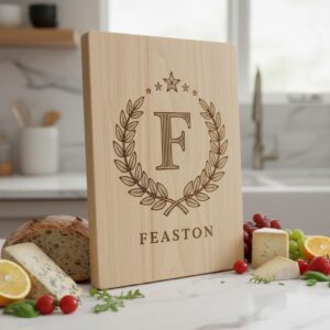 Monogram Engraving File for Chopping Board, Personalized Charcuterie Name Designs Bundle
