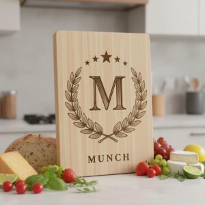 Monogram Engraving File for Chopping Board, Personalized Charcuterie Name Designs Bundle