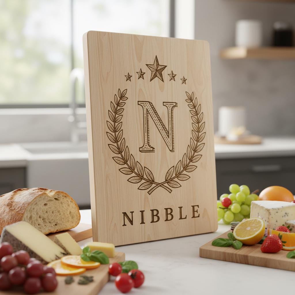 Monogram Engraving File for Chopping Board, Personalized Charcuterie Name Designs Bundle