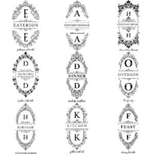 Monogram Engraving Files, Vintage Frames for Charcuterie Boards, Family Name Art