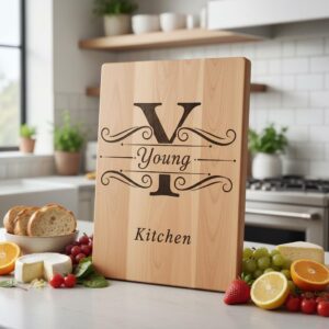 Monogram Family Name Designs for Charcuterie Boards, Personalized Surname Engraving Files