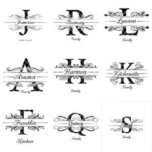 Monogram Family Name Designs for Charcuterie Boards, Personalized Surname Engraving Files