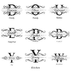 Monogram Family Name Designs for Charcuterie Boards, Personalized Surname Engraving Files